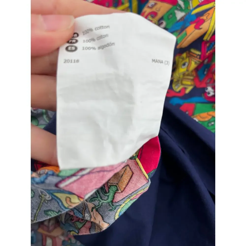 Ikea Lustigt Duvet Cover Multicolor Blue 100% Cotton 64